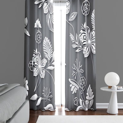 Paire de rideaux semi-transparents en polyester Daryn