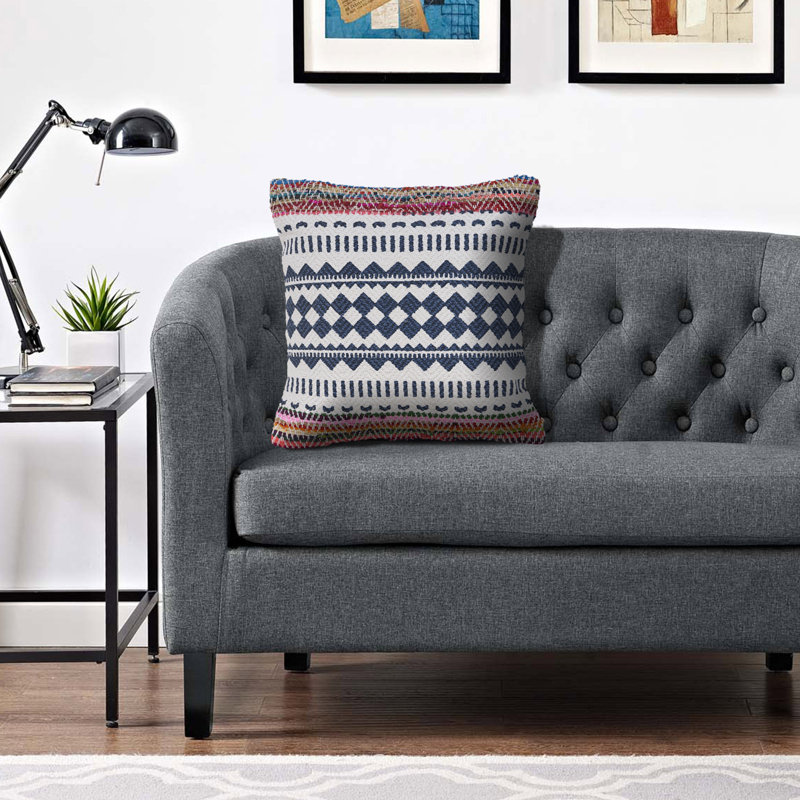 Boho Multicolor Striped Chindi Handmade Throw Pillow