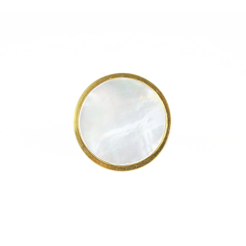1.25" Diameter Mushroom Knob, Brass/Silver