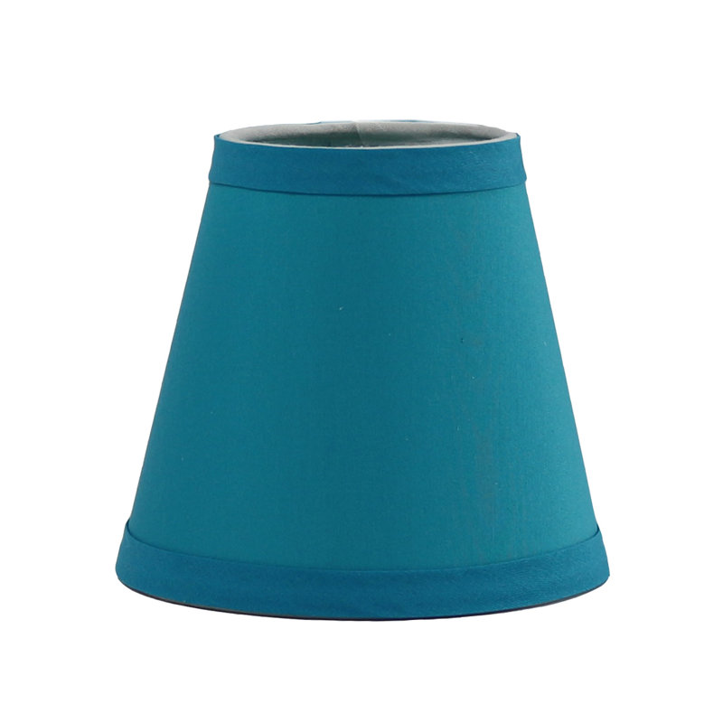 Abat-jour empire en coton H 5 po x l 6 po (à pince), Bleu sarcelle