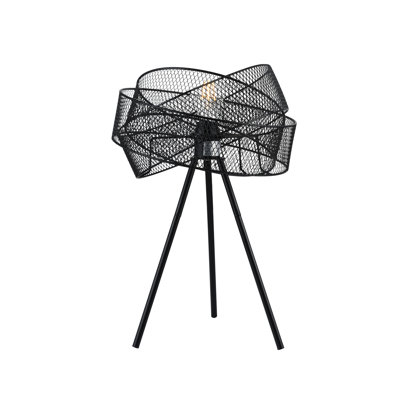 Isaiu 18,75 po noir moderne interrupteur à cordon en métal pour chambre à coucher / salon table de chevet table de chevet simple trépied petites lampes de table