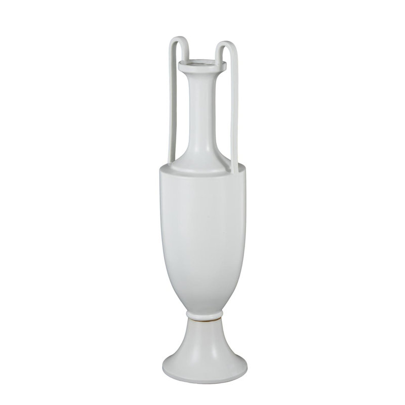 Congresbury Ceramic / Porcelain Floor Vase, White, 30" H x 7.6" W x 7.6" D