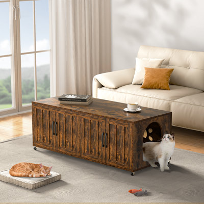 Litter Box Enclosure For Cats, Hidden Litter Box Furniture With Rooms