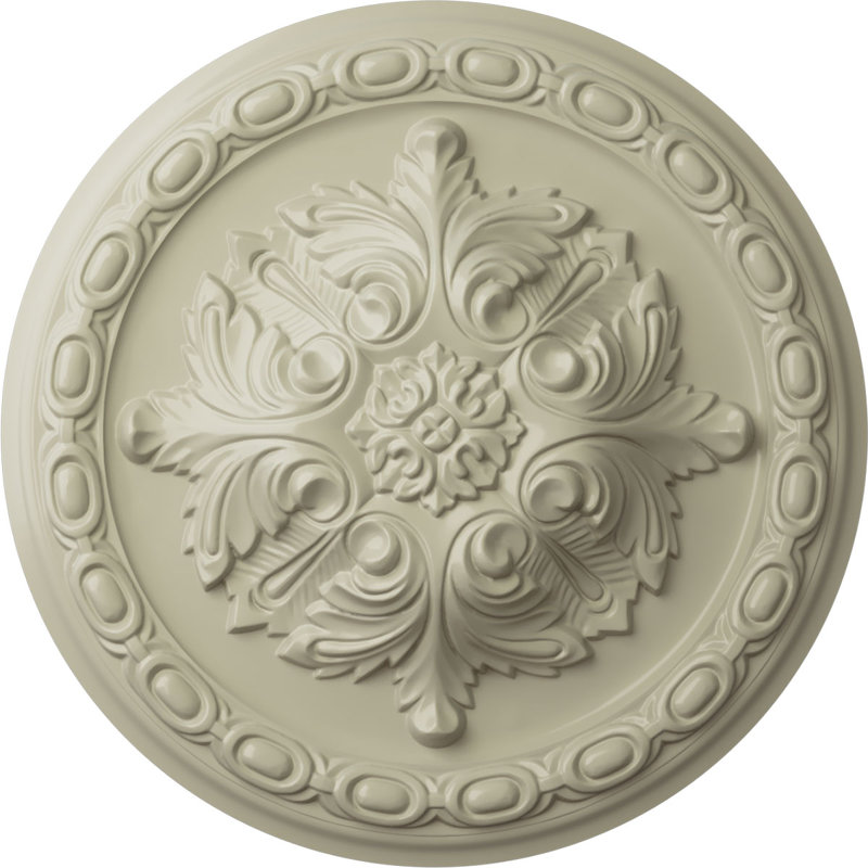Médaillon de plafond H 11,375 po x l 11,375 po x P 2 po Acanthus, Jaune clair