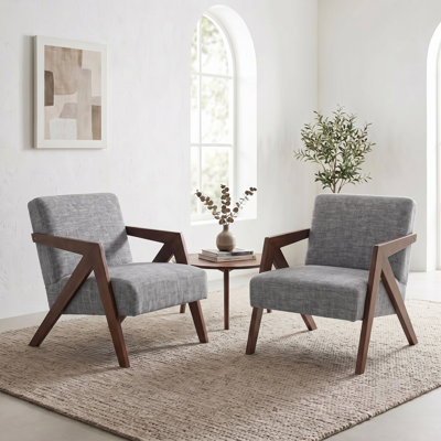 Mid Century Modern Accent Chair with Wood Frame
