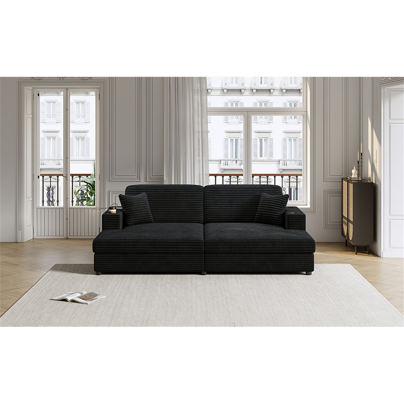 Canapé-lit 86,5 po, Noir