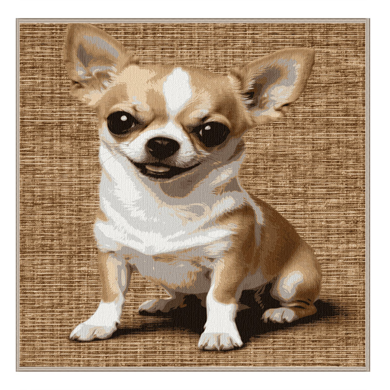 Washable Chihuahua Dogs Area Rug, Square 8'