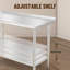 Table en acier inoxydable, table de préparation en métal de 24 po avec dosseret et sous-tablette réglable, bord courbé, table de préparation alimentaire robuste avec crochets pour la maison-115676145