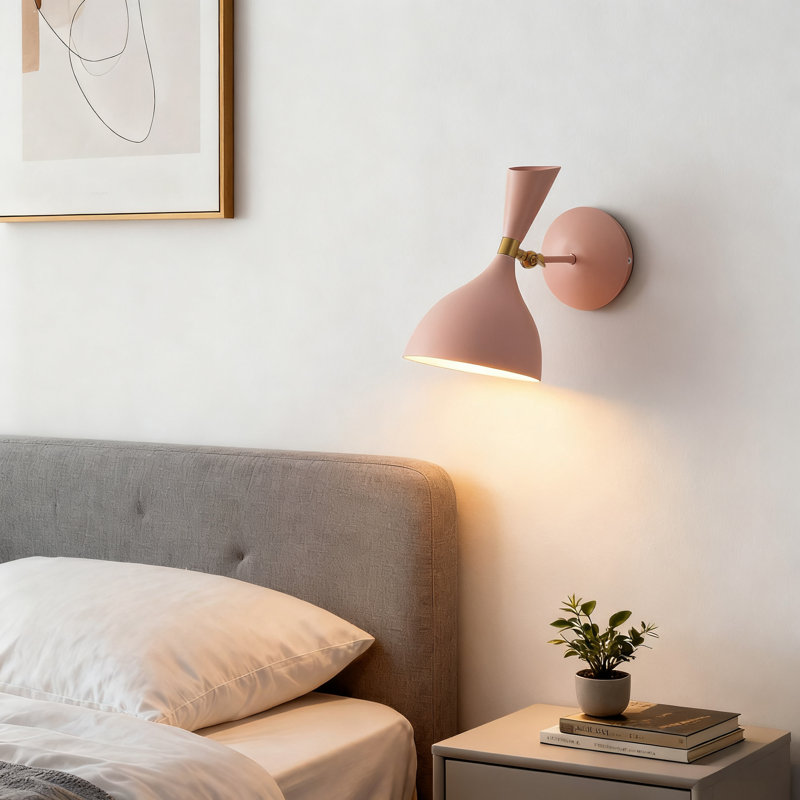 Bloomsdale 1 - Light White/Brass Gold Wallchiere, Pink