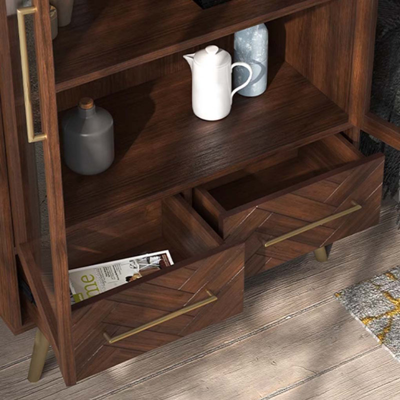 Simple bookcase with glass doors