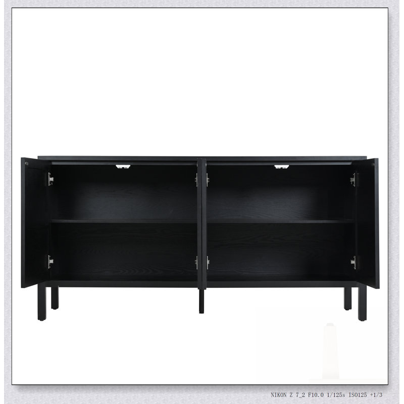 Élégant buffet de rangement avec porte à cercle géométrique unique pour le bureau, l'entrée et le salon