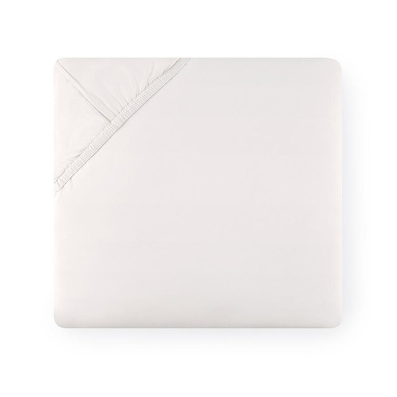 Grande Hotel Percale Duvet Cover, White/Taupe, King Fitted Sheet