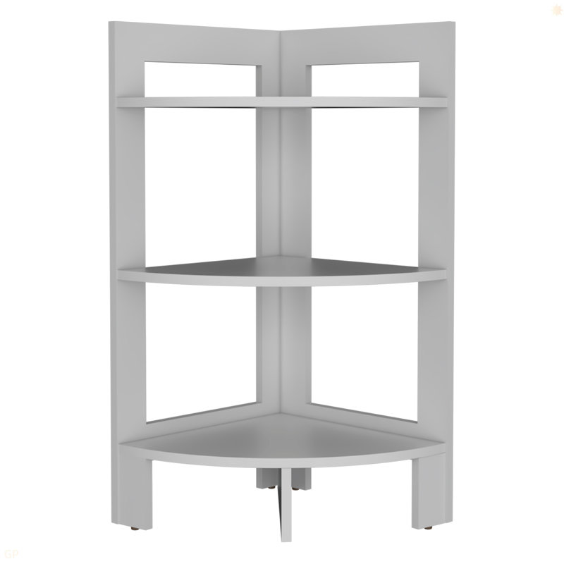 Riga Corner 3-Tier Shelf Side Table  31.7" High , Sofa Table, End Table With Tray, White