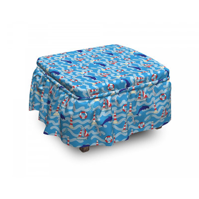 Box Cushion Ottoman Slipcover