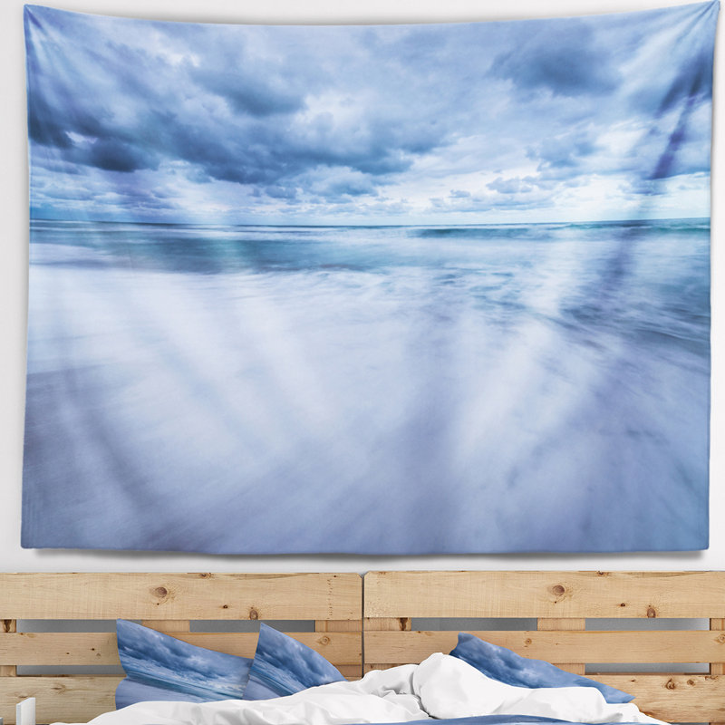 Tapisserie seascape storm clouds over ocean, H 78 po x l 92 po