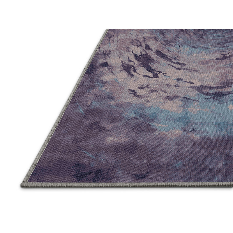 Machine Washable Purple Area Rug, Square 5'