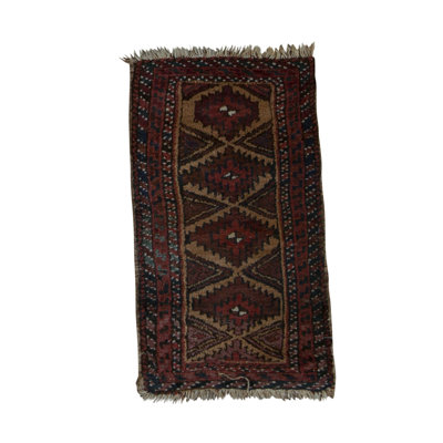 Tapis ivoire et rouge noué à la main de haute qualité