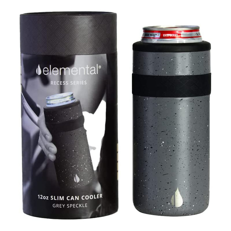 Refroidisseur de canettes Elemental Slim, isolant à triple paroi en acier inoxydable pour boissons
