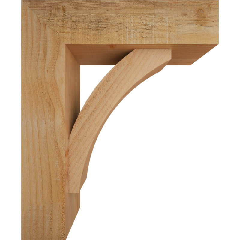 Thorton Block Bracket with Offset Brace, 22 x 18, 6"W Douglas Fir (Rough Sawn)