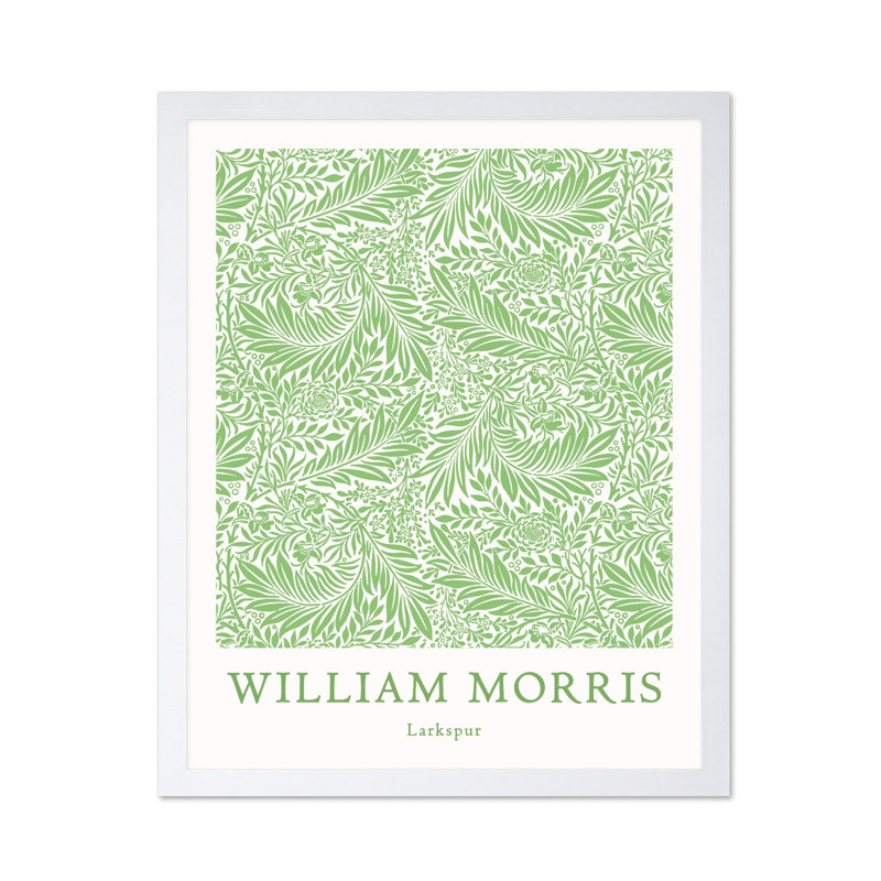 William Morris - Larkspur No8, 24"H x 32"W, Poster, White Framed