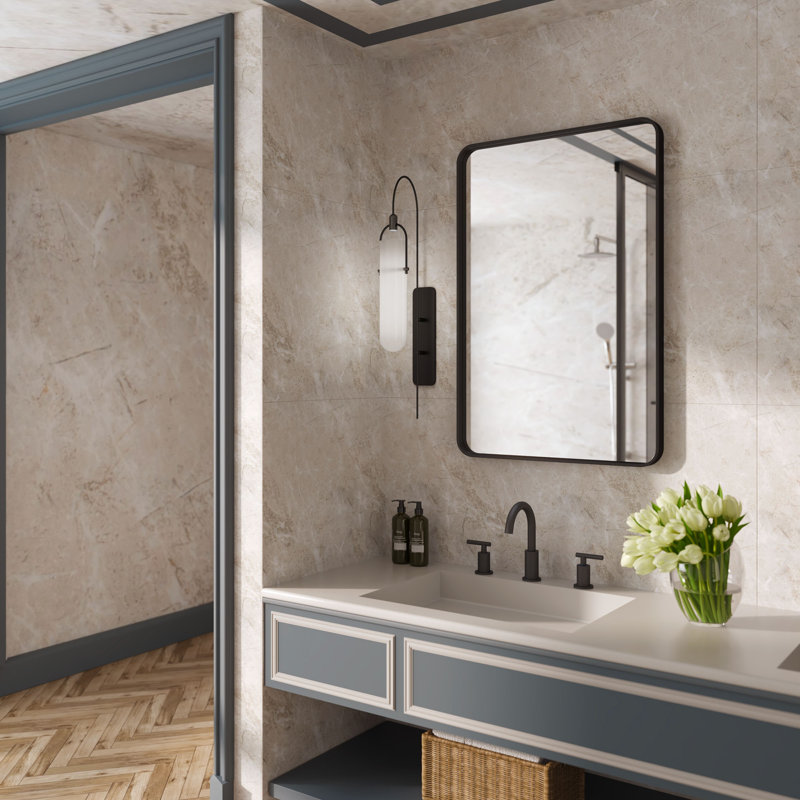 Sane Metal Wall Mirror, 35.62" x 23.81"