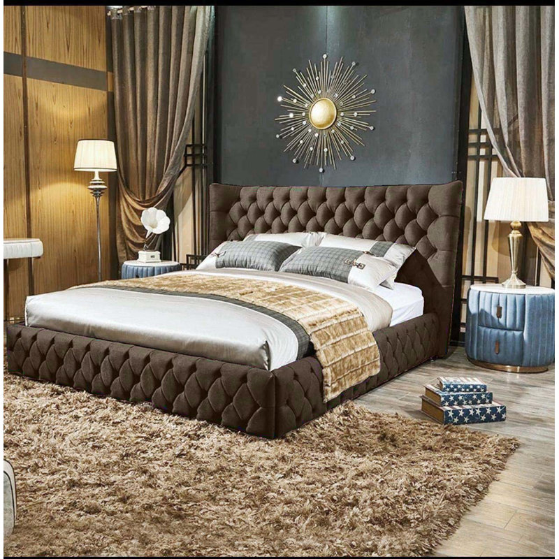 Buckingham Upholstered Ottoman Storage Bed, Small Double (4'), Mole