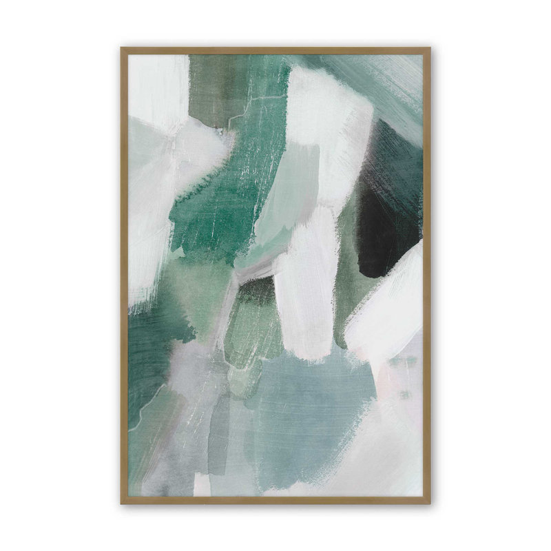 Emerald Mist II, reproduction encadrée, Cadre d'angle ouvert brossé doré, H 37,25 po x l 25,25 po