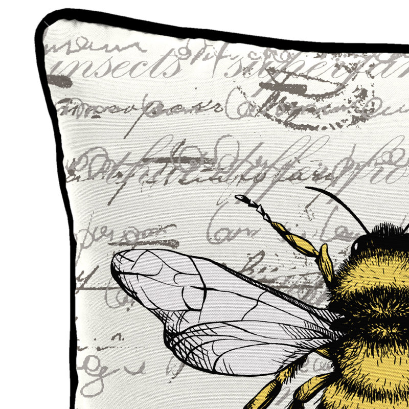 16" x 16" Outdoor Throw Pillow with Welt, Bee