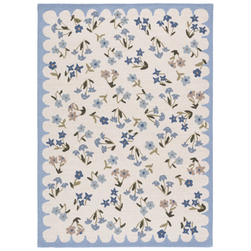 Tapis d'extérieur en laine et coton touffeté à la main Anelis Martha Stewart, Rectangulaire 8 pi x 10 pi