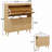 16 Pair Shoe Storage Cabinet With 2 Flip Drawers And Storage Bench For Entryway