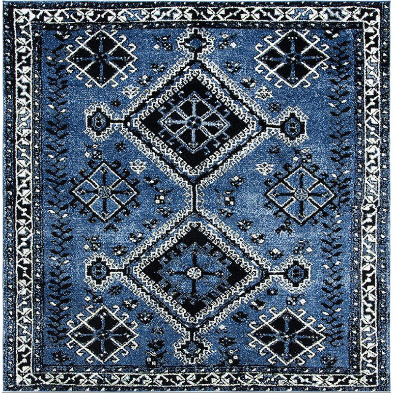 Vintage Hamadan Performance Southwestern Rug, Square 6'7"