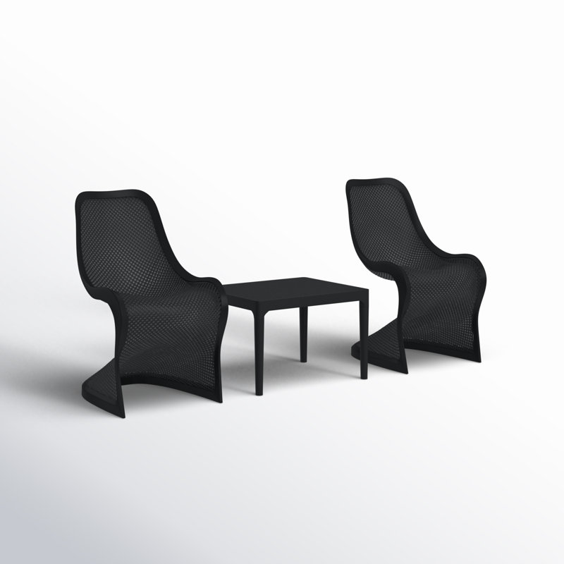 Nassau 2 Person Seating Set, Black