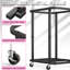 150L (40 Gal) Large Fashion Laundry Basket with Wheels, Leather Patchwork Rolling Hamper Carts