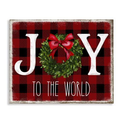 «Joy to World Christmas Charm Buffalo Plaid» par Deborah Brown - impression d'art graphique