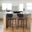 Upholstered Counter Stool with Metal Frame-653668579