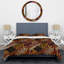 Patchwork orange et brun - ensemble de housse de couette abstrait - microfibre de polyester-1780569523