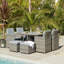 Quinden 8 Seater Rattan Cube Outdoor Dining Set - Grey Weave Polywood Top-343775207