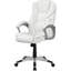 Chaise de bureau blanche rembourrée blanche avec fonction pivotante, base et dossier confortable, assise
