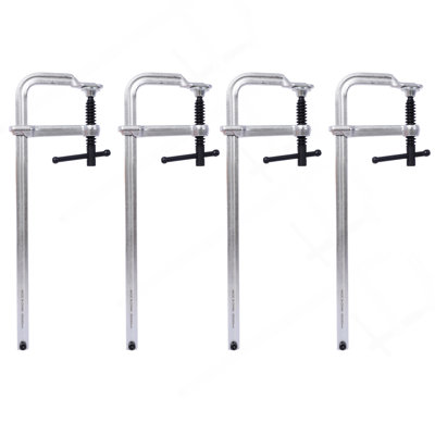 Bar Clamps Set, Drop Forged Steel Bar Clamps, Steel F Clamps For Welding, Woodworking, Metal Working, DIY And Crafts,12 Inch X 3Inch Throat,Pack Of 4