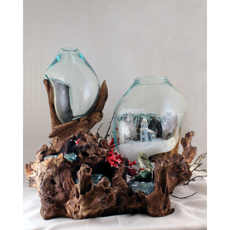Sculpture en verre fondu debout Ley, H 15 po x l 8 po x P 8 po