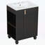 Meuble-lavabo de 24 po avec lavabo, structure en bois, porte à fermeture douce et rangement latéral ouvert-1530725682