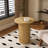 Round End Table With Fluted Pedestal Base, Side Table With Strip Columns Base-355653851