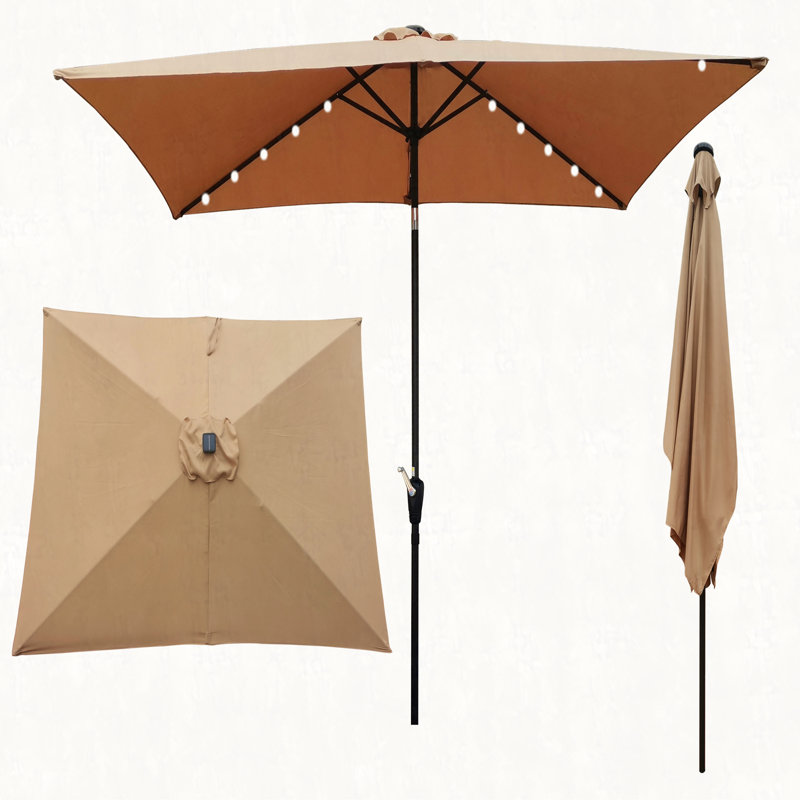Parasols de marché extérieurs 10 x 6,5 t, Brun
