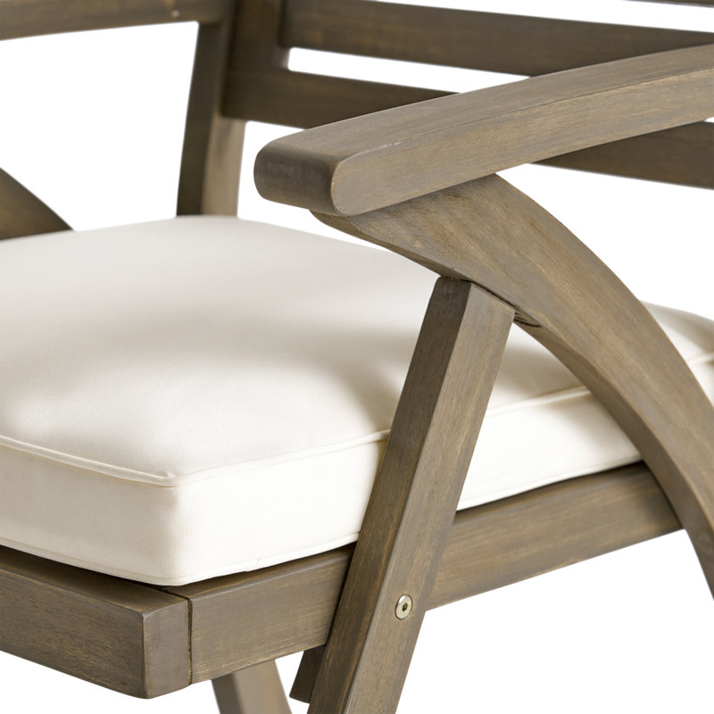 Chaise de patio avec coussin Brizio, Gris