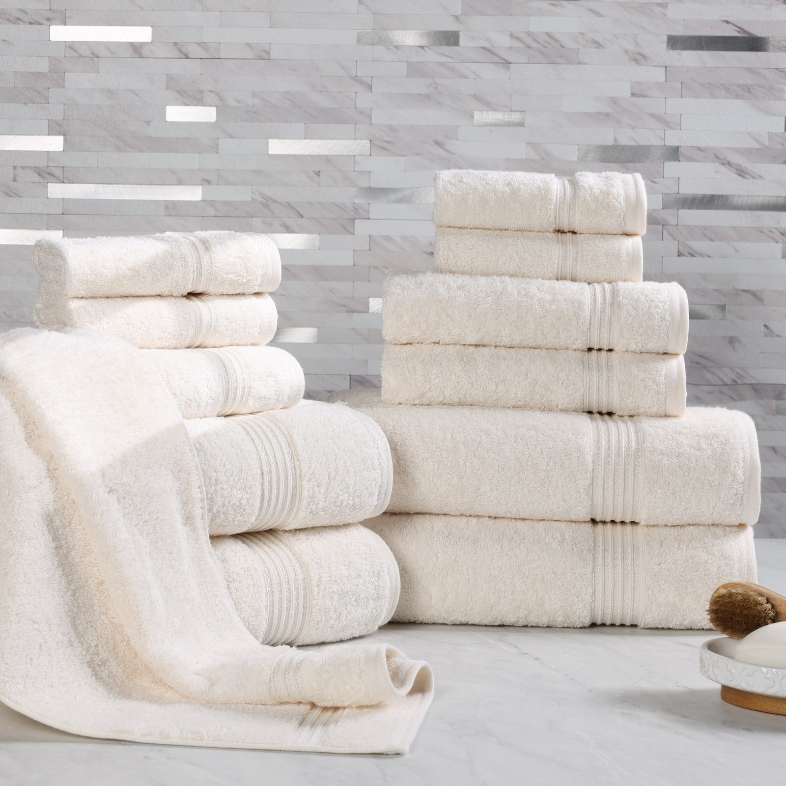 Guadlupe 12-Piece Egyptian Cotton Towel Set, Ivory