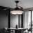 42-inch Black Bird's Nest Style Colorful Bluetooth Fan Light | Remote Control + App Intelligent Control Colorful Dimming