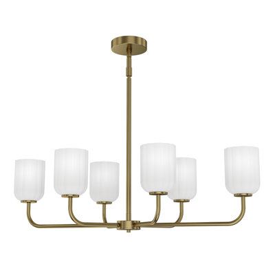 Parkmont Plug & Play 6-Light Chandelier in Transitional and Modern Style-55 Inches Tall and 34 Inches Wide
