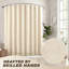 Rideau de douche en lin avec pompons Boho, 1 panneau (beige)