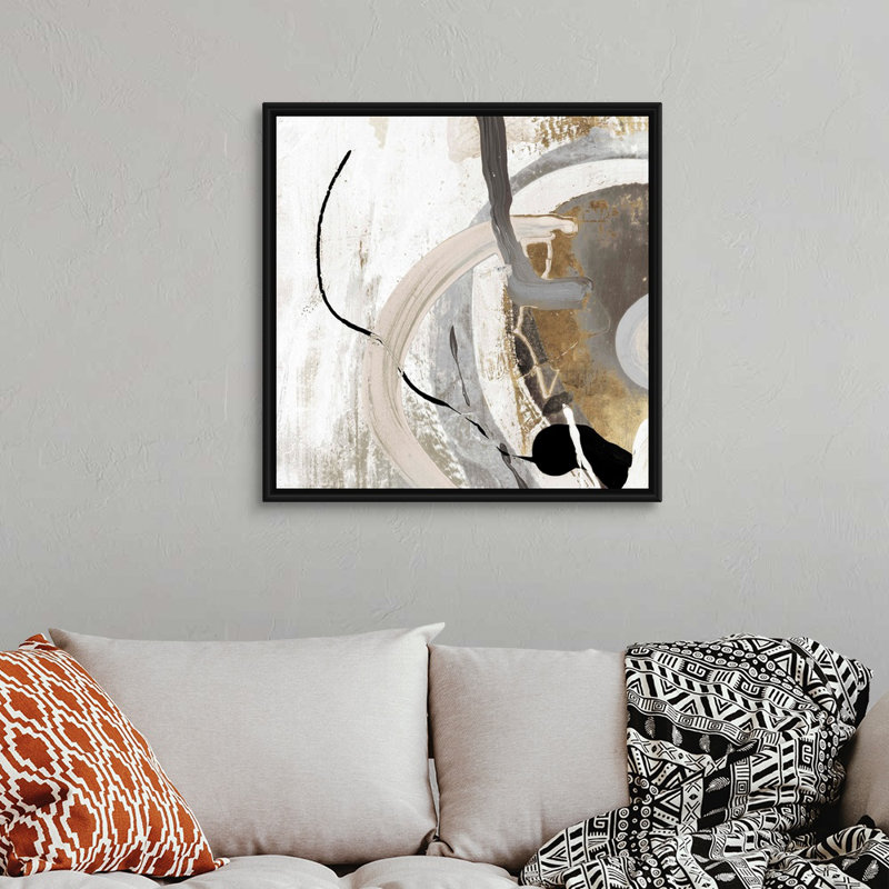 Tangled II, reproduction d'art sur toile, H 31,25 po x l 31,25 po, Toile avec cadre flottant, Noir