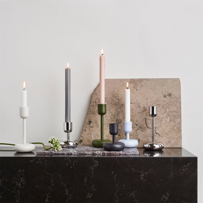 Juba Metal Tabletop Candlestick, 4.21" H x 3.5" W x 3.5" D
